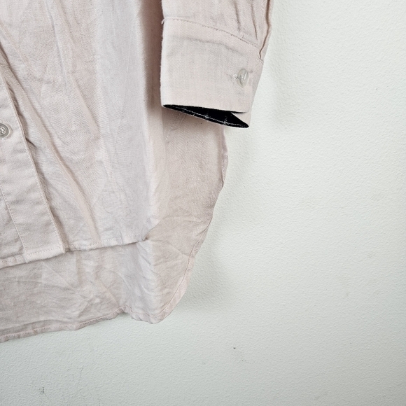 Jennifer Glasgow Cotton FLAX Button Down Shirt Tunic Size Large - Picture 3 of 7